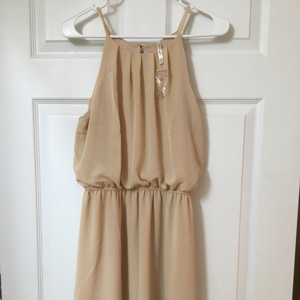 DNA Couture tan, sleeveless, mini dress, NWT